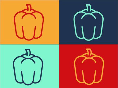 Bahçe Paprica Logo Şablonu, Organik, Paprica, Sebze Basit Düz Simgesi