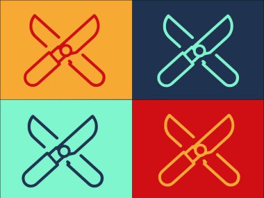 Bahçe Makasları Logo Şablonu, Basit Düz Makas Simgesi, bahçe, Kes