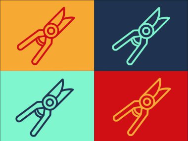 Bahçe Makası Logo Şablonu, Basit Düz Bahçe Simgesi, bahçe, araç