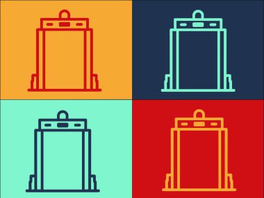 Geçit Tarayıcı Logo Şablonu, Basit Düz Güvenlik Simgesi, Kontrol, Kapı