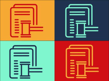 Gavel Sözleşmesi İlişki Şablonu, Basit Düz İlişki Simgesi, Tokmak, Adalet