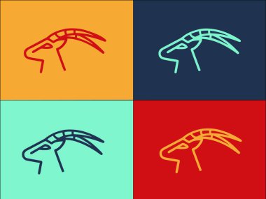 Ceylan Logosu Şablonu, Ceylanın Basit Düz Simgesi, Vahşi Yaşam, Antilop