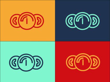 Gear Otomobili Logo Şablonu, Basit Düz Araç Simgesi, Gösterge Paneli, Teçhizat