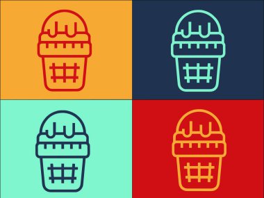 Gelato Bowl Logo Şablonu, Dondurma Simgesi, Krema, Tatlı