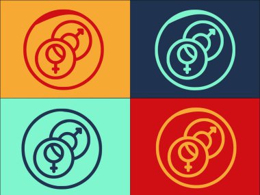 Cinsiyet Kimliği İnsan Logosu Şablonu, Kimliğin, cinsiyetin, insanın basit Düz Simgesi