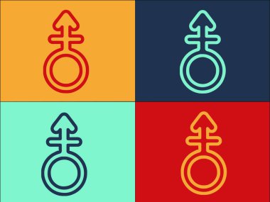 Cinsiyet kimliği simgesi renk arkaplan üzerinde izole 