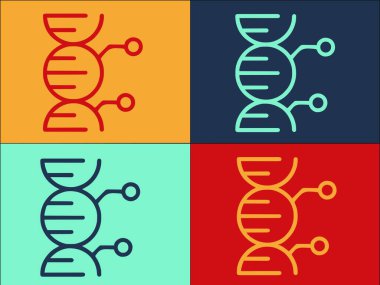 Genom Logosu Şablonu, Kromozom 'un Basit Düz Simgesi, DNA, Genom