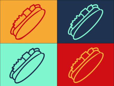 Alman Hotdog Logo Şablonu, Sade Düz Sosisli, Sosisli, Alman Simgesi
