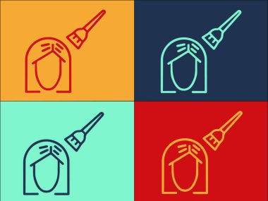 Kız Saç Boyası Logo Şablonu, Basit Düz Güzellik Simgesi, Saç, Kız