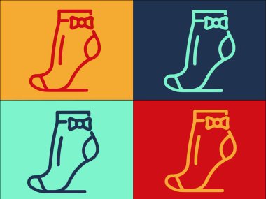 Kız Çorapları Logo Şablonu, Basit Düz Kız Simgesi, Çorap, Kıyafet