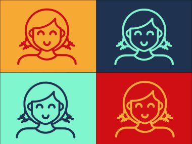 Kız Logosu Şablonu, Basit Düz Kız Simgesi, Kadın, Kadın
