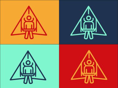 Süzülen Boş Logo Şablonu, Boş zamanların, sporun, etkinliğin Basit Düz Simgesi