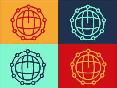 Global Ağ Engelleme Logosu Şablonu, Ağ Basit Düz Simgesi, teknoloji, dijital
