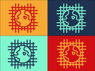 Global Net Etkileşim Logo Şablonu, Ağ, İnternet, Ağ Basit Düz Simgesi