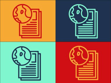 Global Reportage Yazma Şablonu, Basının Basit Düz Simgesi, Gazetecilik, Medya