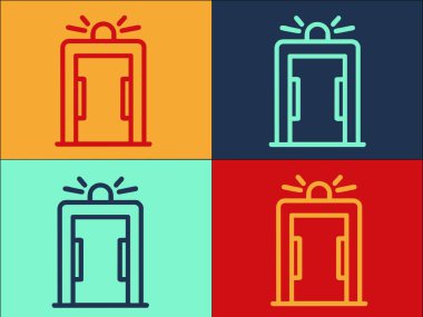 Globe Metal Detektörü Logo Şablonu, basit vektör, simge, dünya simgesi Düz Simgesi