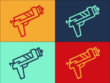 Yapıştırıcı Tabancası Logo Şablonu, Basit Düz Hediye Simgesi, dekoratif, ev yapımı