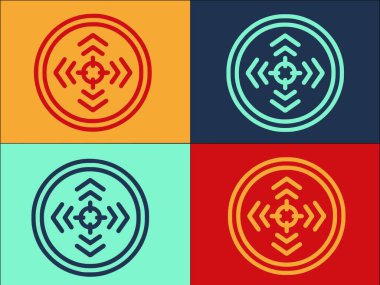 Hedef Reticle Logo Şablonu, Hedefin Basit Düz Simgesi, simge, vektör