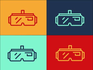 Gözlük Görsel Logo Şablonu, Basit Düz Gözlük Simgesi, Görsel, Aygıt