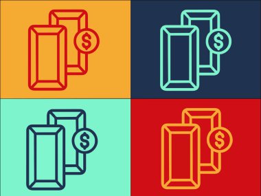 Altın Bankası Rezervleri Çubuk Logo Şablonu, Basit Finans Düz Simgesi, Para, İş