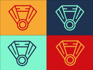 Altın Madalya Logo Şablonu, Basit Düz Altın Simgesi, Kurdele, Madalya