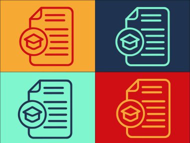 Mezuniyet Tezi Şablonu, Üniversitenin Basit Düz Simgesi, Eğitim, Tez