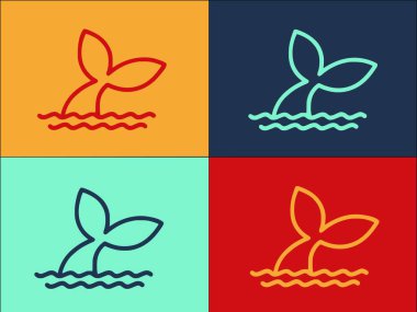 Grampus kuyruk simgesi renk arkaplanında izole 