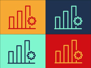 Grafik Grafik Çizelgesi Logo Şablonu, diyagramın basit Düz Simgesi, arayüz, bilgi