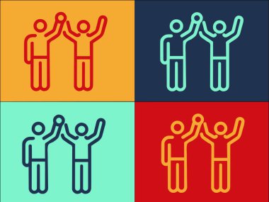 Greko Roma Güreşi Win Logo Şablonu, Rekabetin Basit Düz Simgesi, Güreş, Kazanma