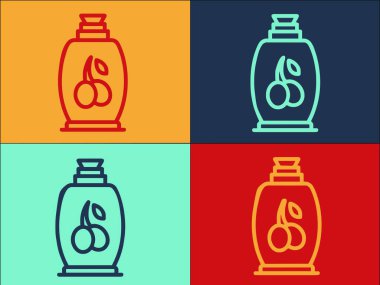 Yunan Zeytin Şişesi Logo Şablonu, Basit Düz Yiyecek Simgesi, Malzeme, Şişe