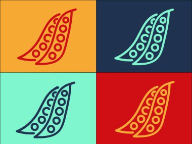 Yeşil Bezelye Logo Şablonu, Yeşil Düz Simge, Yiyecek, Bezelye