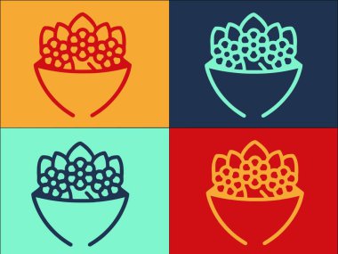 Selamlama Çiçeği Logo Şablonu, Basit Düz Çiçek Simgesi, buket, çiçek