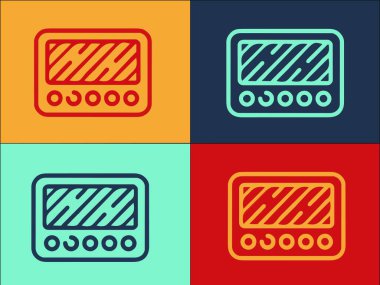 Izgara Fırın Logo Şablonu, Basit Düz Fırın Simgesi, Yemek, Izgara