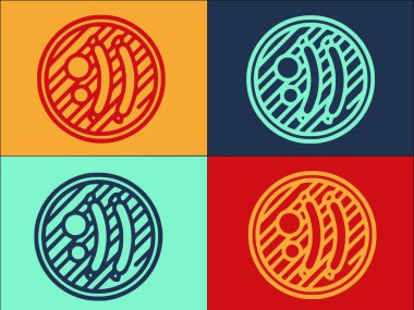 Izgara Logo Şablonu, Basit Düz Yemek Simgesi, Yemek, Yemek