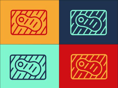 Izgara Et Logosu Şablonu, Basit Düz Yiyecek Simgesi, Et, Izgara