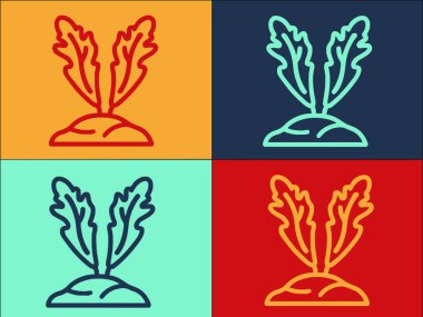 Yer Arugula Logo Şablonu, Basit Düz roka Simgesi, yiyecek, taze
