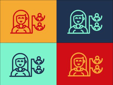 Grup Hiyerarşi Logo Şablonu, Grubun Basit Düz Simgesi, Hiyerarşi, Kurumsal Simge