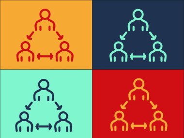 Grup Mesafesi Logo Şablonu, Koronavirüsün Basit Düz Simgesi, Grup, Sosyal