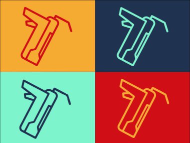 Sillogo simgesi için silah renk arkaplanında izole edildi 