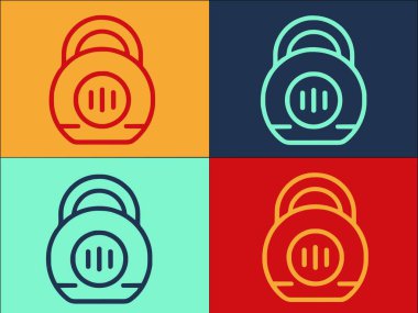 Spor Salonu Kettlebell Logo Şablonu, Basit Spor Düz Simgesi, Egzersiz, Zindelik