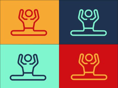 Jimnastikçi Logo Şablonu, Erkeğin Basit Düz Simgesi, Spor, Spor