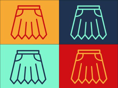 Tuhafiye Etekli Logo Şablonu, Tuhafiyeciliğin Basit Düz Simgesi, Moda, Etek