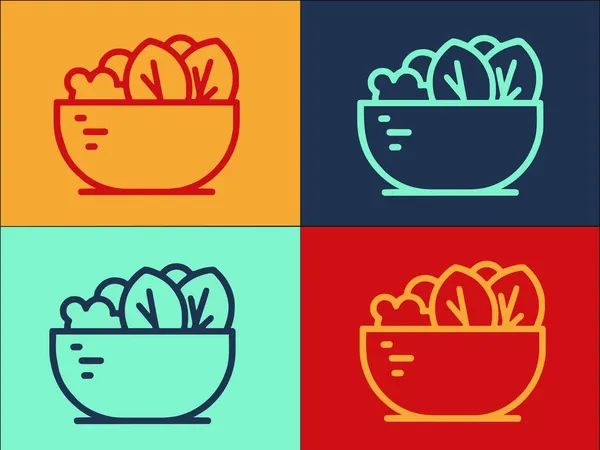 Fruchtsalat Kalorie Logo Vorlage Einfache Flache Ikone Von Frisch Salat — Stockvektor