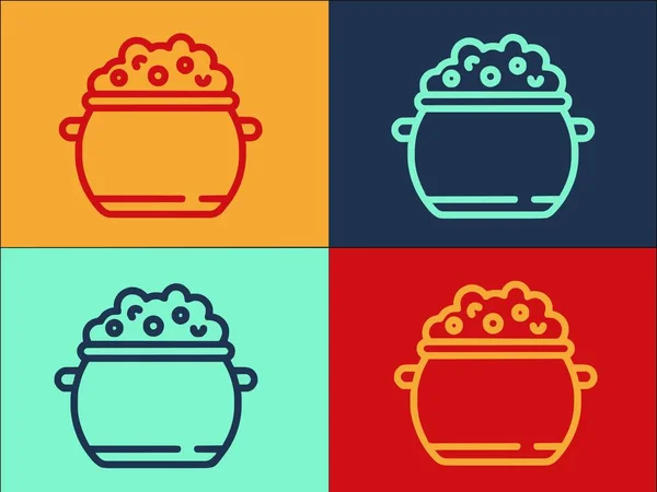 Full Bowl Logo Template Einfache Flache Ikone Der Schüssel Lebensmittel — Stockvektor