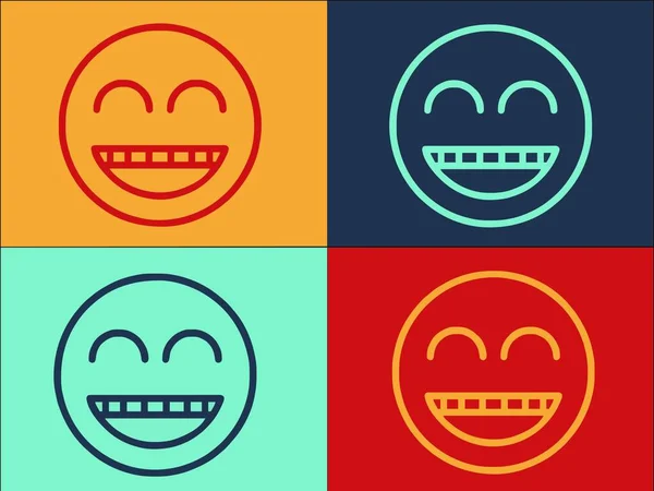 Lustige Emoji Logo Vorlage Einfache Flache Ikone Der Illustration Emotionen — Stockvektor