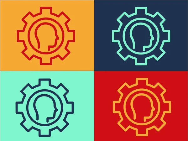Gear Wheel Logo Template Egyszerű Lapos Ikon Kerék Koncepció Mechanizmus — Stock Vector
