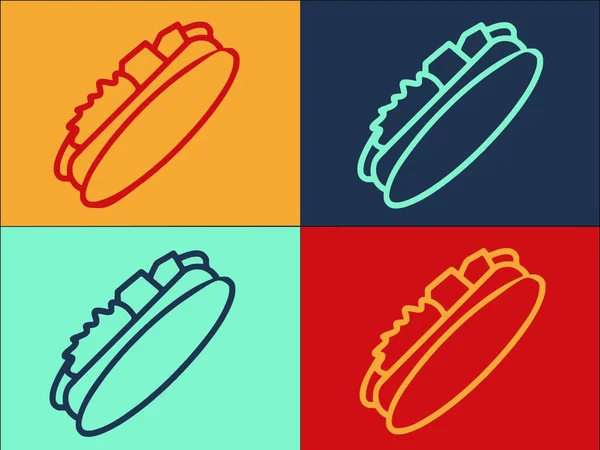 German Hotdog Logo Template Simple Flat Icon Hotdog Sausse German — стоковий вектор