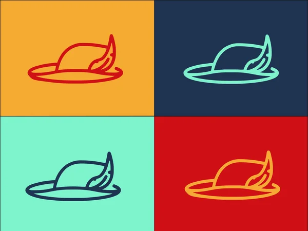 German Hat Logo Template Einfache Flache Ikone Des Deutschen Oktoberfest — Stockvektor