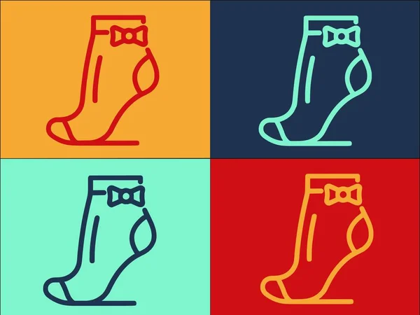 Girl Sokken Logo Template Eenvoudige Platte Icoon Van Meisje Sokken — Stockvector