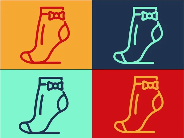 Chica Calcetines Logo Plantilla Simple Icono Plano Chica Calcetines Ropa — Vector de stock